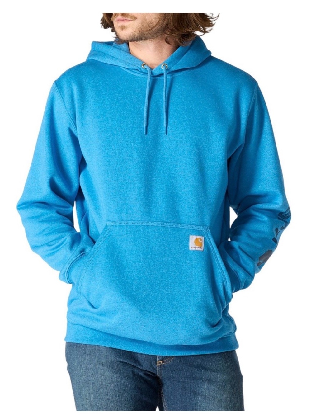 NWT Carhartt Men's Bright Blue Crewneck Hoodie